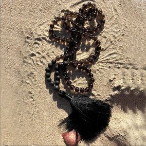 ⭐️NEW⭐️ Lava and Smokey Quartz Mala Necklace 📿